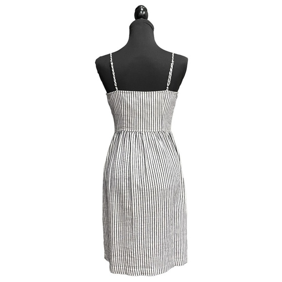 ATM Anthony Thomas Melillo Linen Blend Striped Button Front Midi Dress | Size SP - Picture 3 of 11